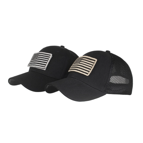 Cappellino da Baseball con Patch Bandiera Americana USA Ricamato Mesh Trucker Hat Regolabile Protezione Solare Outdoor Sport