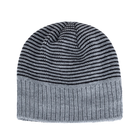 Gestreepte Gebreide Muts Winter Warm Fleece Gevoerd Acryl Beanie Voor Heren Dames Casual Outdoor Gebreide Muts