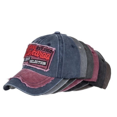 Berretto da Baseball Vintage in Cotone Lavato Con Toppa Ricamata Regolabile Cappello da Sole All'aperto Casual Sport