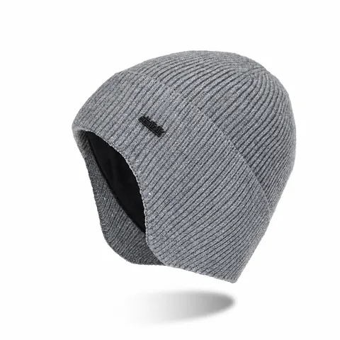 Winter Warm Knit Beanie Hat With Ear Protection Fleece Lined Thickened Outdoor Windproof Cycling Ski Cap For Men Women