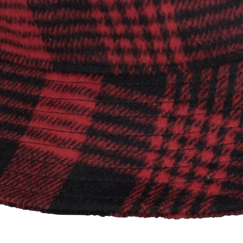 Sombrero de Pescador de Cuadros Buffalo Vintage para Mujer Hombre Cálido de Poliéster Engrosado Gorra de Pescador Casual