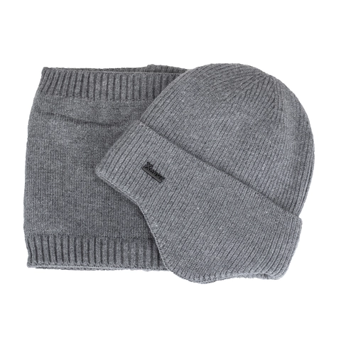 Set Berretto e Sciarpa in Maglia Invernale per Uomo Donna Protezione Orecchie Berretto Caldo Scaldacollo Outdoor Ciclismo Sci