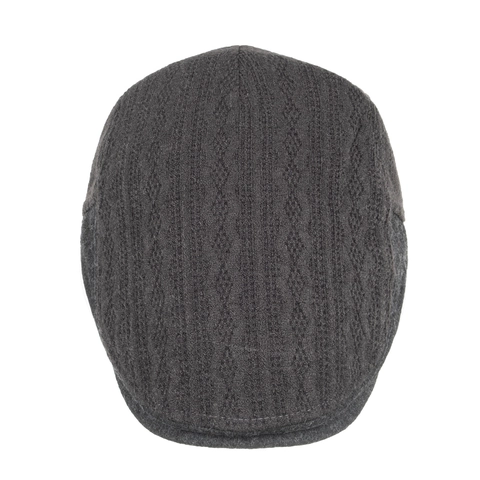 Vintage Men British Style Flat Cap Newsboy Hat For Autumn Winter Adjustable Warm Polyester Solid Color Duckbill Forward Hat