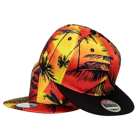 Berretto da Baseball Unisex con Stampa Tropicale a Tesa Piatta Snapback Regolabile Cappello Hip Hop per Estate Spiaggia Viaggio