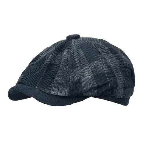 Coppola in Cotone Scozzese Retro Britannico per Uomo Donna Moda Velluto a Coste Berretto Ottagonale Cappello da Pittore