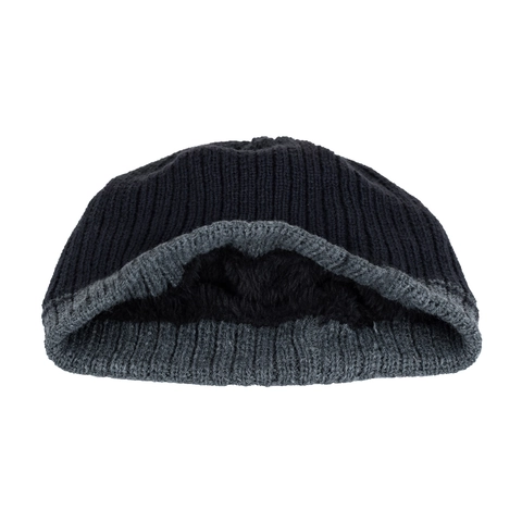 Gorro de Invierno Unisex de Punto Acanalado Cálido Forro de Felpa Color de Contraste Patchwork Gorro para Hombres Mujeres