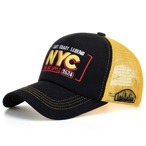 Casquette Trucker NYC East Coast Legend pour Hommes Femmes Broderie Stéréoscopique Maille Casquette de Baseball Vintage Réglable Pare-soleil Snapback