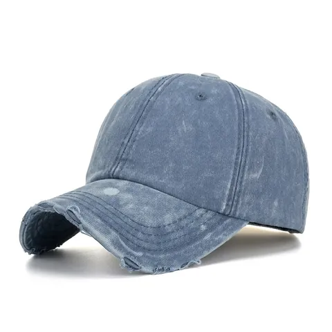 Gewaschene Baumwolle Distressed Baseballkappe Vintage Ripped Denim Stil Verstellbarer Sonnenhut Für Herren Damen Freizeit Outdoor Sport Hut
