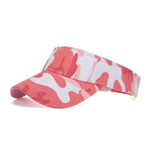 Visière de Soleil Camouflage Unisexe Réglable en Coton Haut Ouvert pour Golf Tennis Sports Course Homme Femme