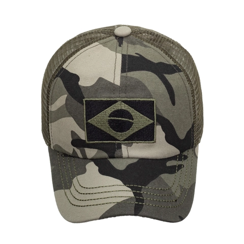 Berretto Trucker in Rete Mimetico da Donna con Toppa Bandiera Cotone Stampato Berretto da Baseball Regolabile Protezione Solare