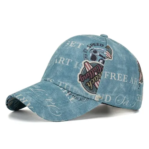 Berretto da Baseball in Poliestere Lavato Vintage per Uomo Donna Stampa Lettera Retro Cappello da Sole Regolabile Streetwear Sportivo