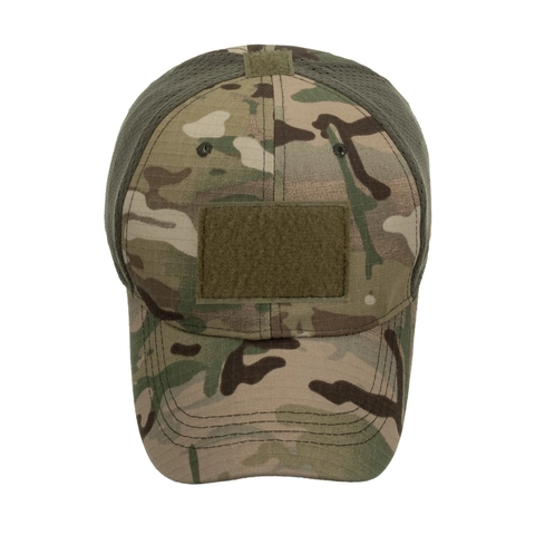 Outdoor Camouflage Tactical Baseball Cap Breathable Mesh Sun Protection Hat With Velcro Patch Military Style Adjustable Hunting Cap