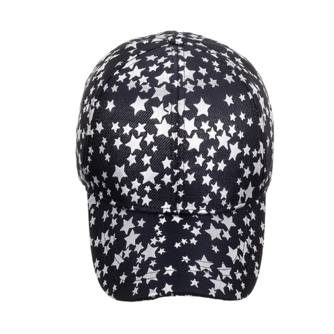 Berretto da Baseball Unisex con Stampa a Stelle Poliestere Cappello Parasole Regolabile Motivo a Stelle Allover Hip Hop Streetwear