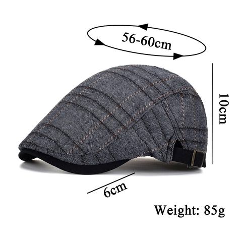 Vintage Plaid Newsboy Cap For Men British Style Adjustable Ivy Flat Cap Checkered Gatsby Hat Casual Outdoor Cabbie Cap