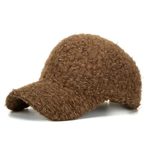 Winter Thick Lamb Fleece Baseball Cap For Women Men Solid Color Warm Fuzzy Adjustable Teddy Fleece Dad Hat Outdoor Accessories