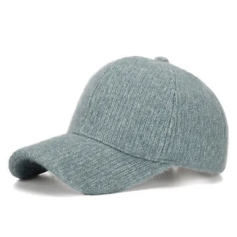 Knitted Baseball Cap With Silver Thread Thickened Warm Autumn Winter Fashion Outdoor Curved Brim Adjustable Hat For Women