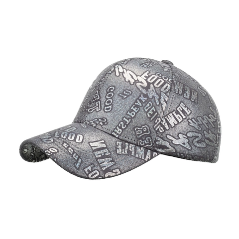 Mode Laser Buchstabe Reflektierende Baseballkappe Für Herren Damen Streetwear Graffiti Druck Verstellbarer Sonnenhut Outdoor Cap