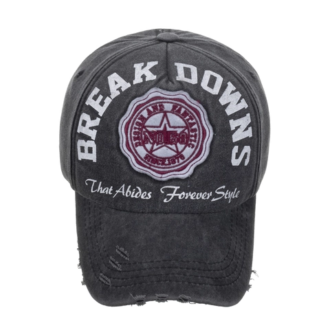 Berretto da Baseball Vintage in Cotone Lavato Ricamo a Lettere Distressed Patchwork Regolabile Cappello da Sole Outdoor per Uomo Donna