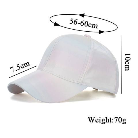 Gorra de Béisbol Metálica Iridiscente Color Macaron Degradado de Ensueño Sombrero de Sol para Mujer Verano Viaje Ajustable