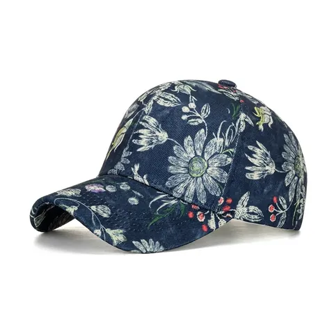 Dames Honkbalpet Met Bloemenprint Verstelbaar Polyester Zonbescherming Hoed Voor Outdoor Casual Reizen Strand Madeliefje