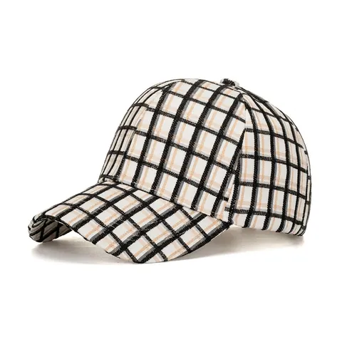 Cappello da Baseball Classico a Scacchi Berretto con Visiera in Poliestere Protezione Solare Regolabile Outdoor Casual per Uomo Donna