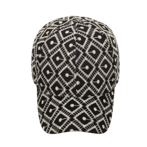 Berretto da Baseball con Ricamo Geometrico Nero Bianco Floreale Quadrato Regolabile Cappello da Sole All'aperto per Uomo Donna