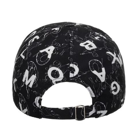 Polyester All-over-Buchstabendruck Baseballkappe Verstellbarer Outdoor Sonnenschutz Gebogene Krempe Streetwear Snapback Hut Damen Herren