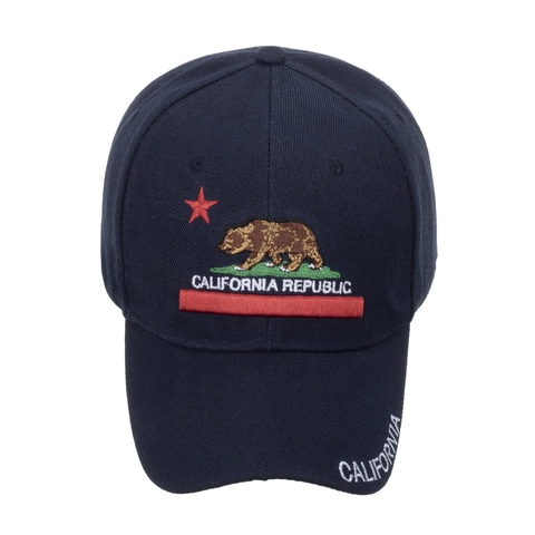 Berretto da Baseball Ricamato California Republic Bear Protezione Solare Casuale Cappello Trucker Regolabile in Acrilico Unisex