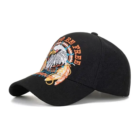 Vintage Arend Borduurwerk Honkbalpet Polyester Verstelbare Outdoor Zonnehoed Born To Be Free Lettering Casual Mannen Vrouwen