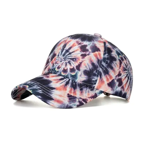 Gorra de Béisbol Tie Dye Unisex Moda Grafiti Color Degradado Sombrero de Sol Ajustable Verano al Aire Libre Hip Hop Snapback