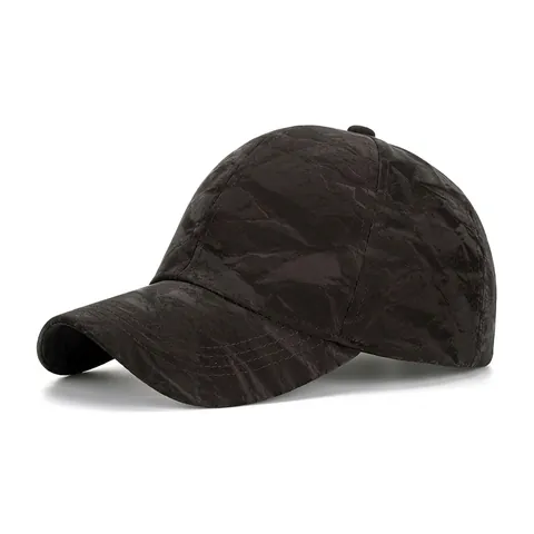 Gorra De Béisbol Unisex De Poliéster Con Textura Arrugada Ajustable Color Sólido Protección Solar Al Aire Libre Casual Para Hombre Mujer