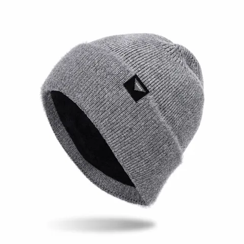 Berretto Invernale In Maglia Per Uomo Spesso Foderato In Pile Caldo Skull Cap Stile Coreano Berretto In Acrilico Per Esterno