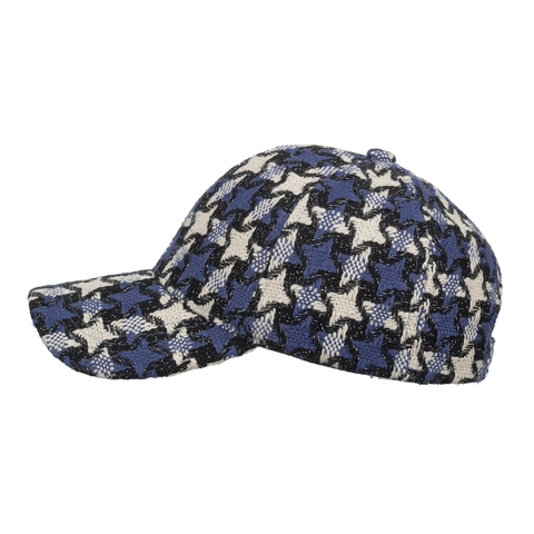 Cappellino da Baseball in Poliestere con Pied de Poule Stellato Retrò per Uomo Donna Trama Intrecciata Casual All'aperto