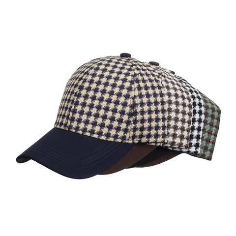 Gorra de Béisbol de Poliéster Vintage Pata de Gallo para Mujeres Hombres Ajustable Bloque de Color Sombrero de Sol Casual Exterior
