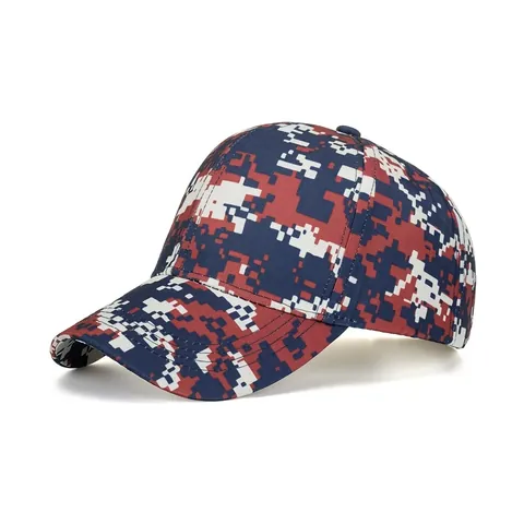 Casquette de Baseball Camouflage Numérique Unisexe Protection Solaire Réglable Extérieur Mode Sport Snapback Chapeau Homme Polyester