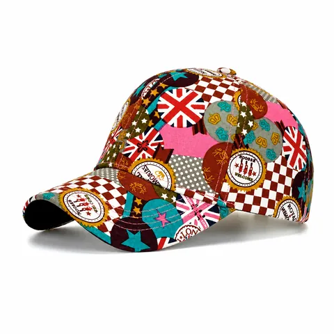 Vintage Britse Stijl Union Jack Bedrukte Honkbalpet Polyester Graffiti Patroon Verstelbare Zonbescherming Hoed Voor Unisex