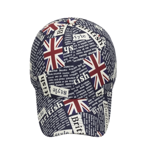 Britse Stijl Union Jack Krantenprint Honkbalpet Voor Heren Dames Retro Verstelbaar Polyester Outdoor Zonnehoed Snapback