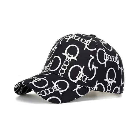 Berretto da Baseball Alla Moda Con Stampa a Catena Geometrica per Uomo Donna Protezione Solare Regolabile Cappello Snapback