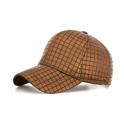 Metallischer Glanz Karierte Gitter Baseballkappe Für Damen Herren Modische Polyester Sonnenschutz Verstellbare Kappe Trucker Hat