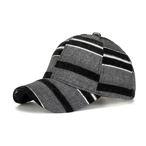 Britisches Design Gestreifte Polyester Baseballkappe Mode Lässig Outdoor Sonnenschutz Verstellbar Hut Für Herren Damen