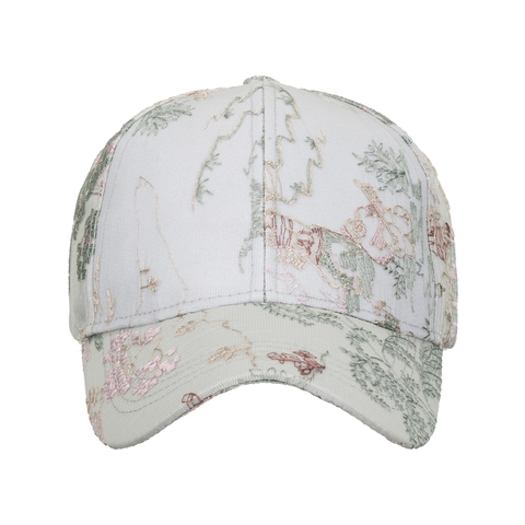 Vintage Chinese Style Printed Baseball Cap For Women Elegant Sunshade Breathable Outdoor Adjustable Hat Polyester Floral Pattern