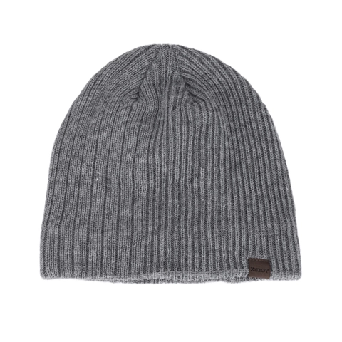 Gorro de Punto Cálido de Invierno para Hombre con Forro Polar Grueso Acanalado Skull Cap Outdoor Térmico Color Sólido