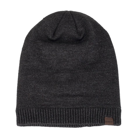 Men's Winter Beanie Hat With Thick Fleece Lining Warm Knit Cuffed Slouchy Beanie Solid Color Outdoor Cold Weather Protection Cap For Adult
