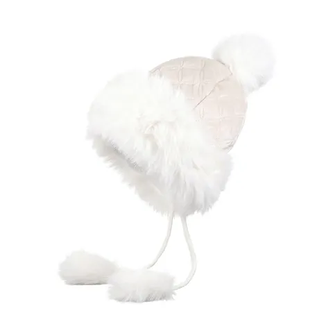 Cappello Invernale Trapuntato da Donna Con Paraorecchie Fodera in Pelliccia Sintetica Berretto Trapper Caldo Antivento Per Ciclismo
