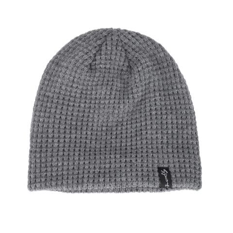 Men's Winter Warm Knit Beanie Hat Fleece Lined Thick Waffle Pattern Sport Label Outdoor Casual Brimless Skull Cap
