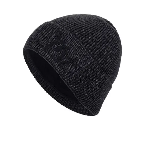 Gorro Beanie de Invierno para Hombre de Punto de Canalé Con Forro Polar Suave de Doble Capa Grueso Gorro Outdoor para Climas Fríos