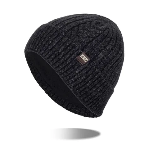 Winter Beanie Hat For Men Women Fleece Lined Thick Warm Knit Cap Cable Ribbed Design Outdoor Cold Weather Thermal Skull Cap