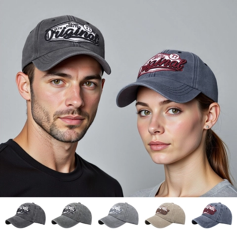 Berretto da Baseball Vintage in Cotone Lavato Ricamo a Lettera Retro Invecchiato Cappello Regolabile Protezione Solare per Uomo Donna