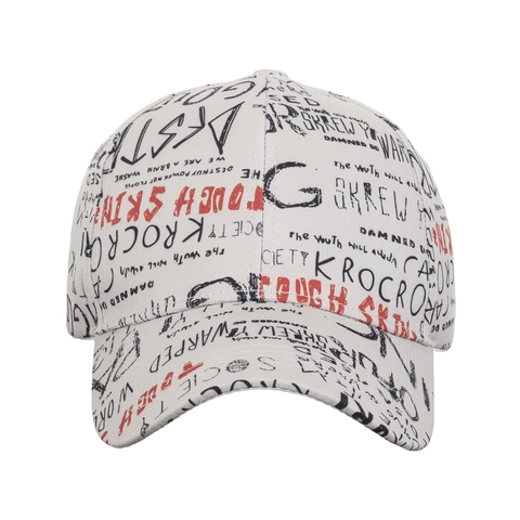 Casquette de Baseball Imprimée de Lettres Graffiti Streetwear pour Hommes Femmes Réglable Polyester Bord Incurvé Chapeau de Soleil