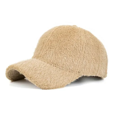Gorra de Béisbol de Peluche Cálida de Invierno para Mujer Piel Sintética Color Sólido Casual Ajustable Cortavientos